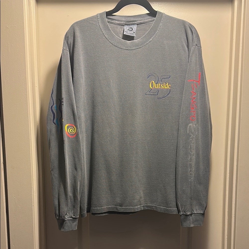 Anvil Long Sleeve Gray Tee with Yellow Highlights
